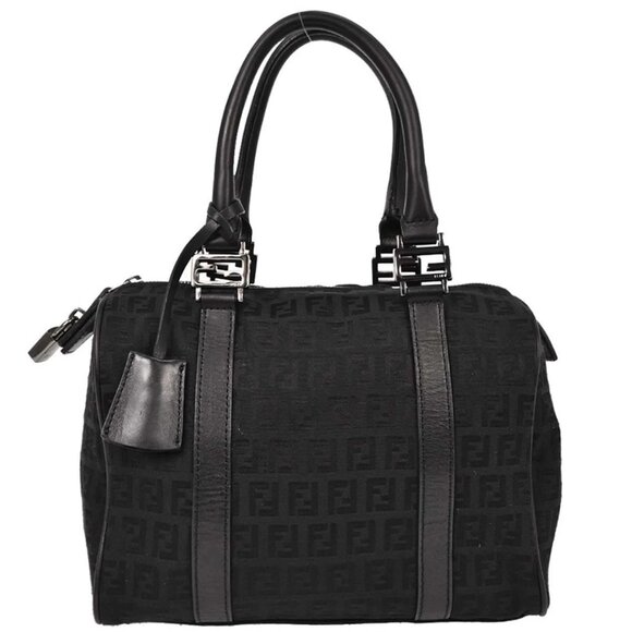 Fendi Black Canvas Zucchino Handbag - Picture 1 of 11